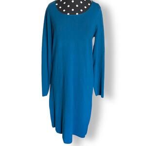 J. Jill Womens Dress Size Small Persian Blue Teal Sweater Viscose Wool Blend NEW